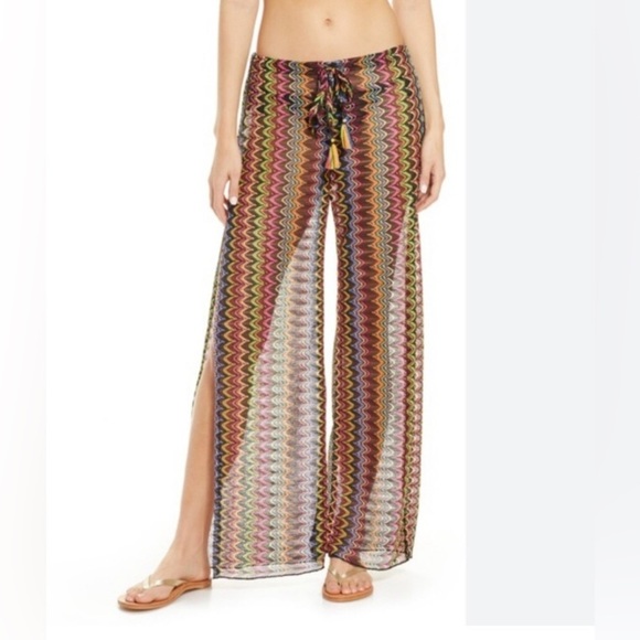 NWT Becca Size Large Side Slit Drawstring Swimsuit Coverup Pants - Picture 2 of 8